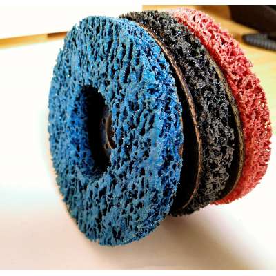 3 PCS 4" x 7/8" Black/Blue/Red Stripping Wheel Strip Discs for Angle Grinders Clean & Remove Paint, Coating, Rust and Oxi